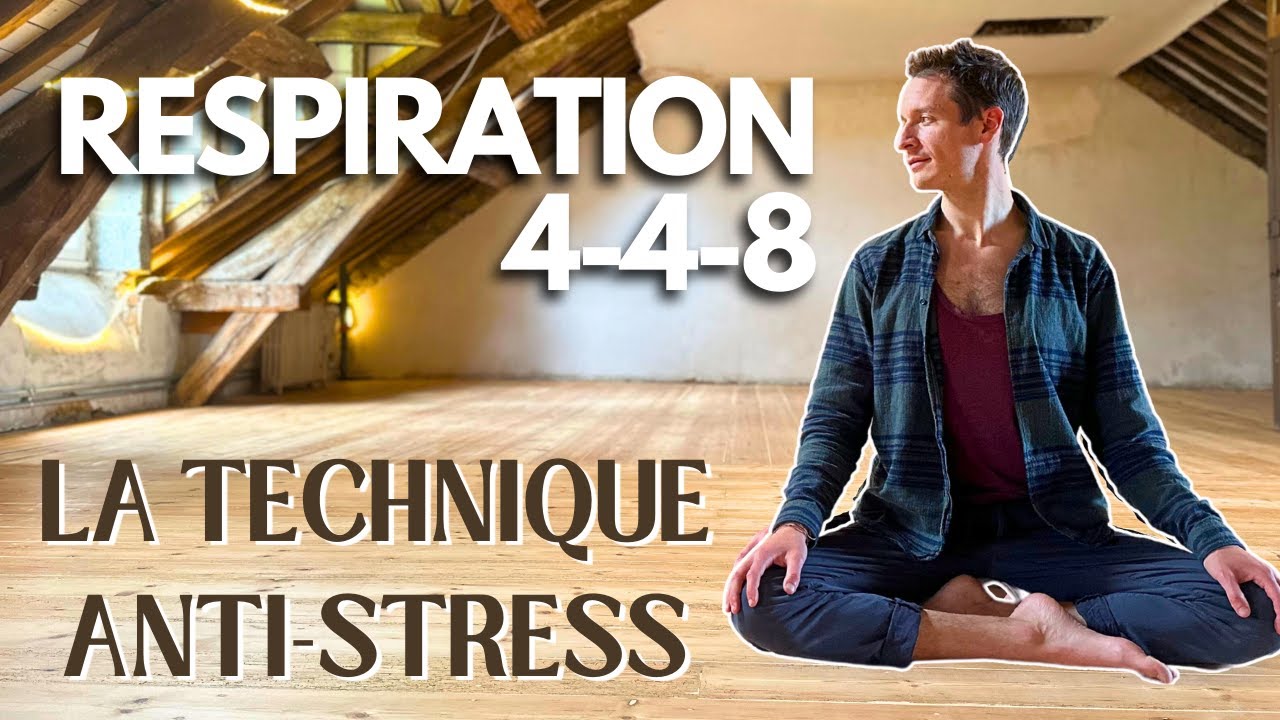 Personne pratiquant la respiration 4-7-8, assise les yeux fermés